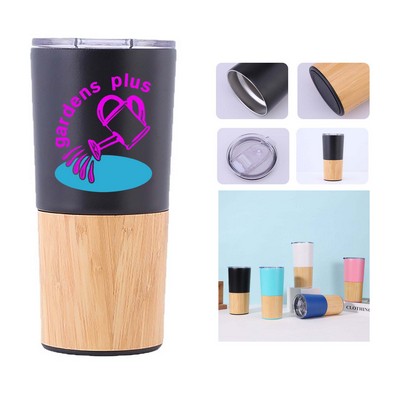 20 Oz Vacuum Insulated Bamboo Tumbler